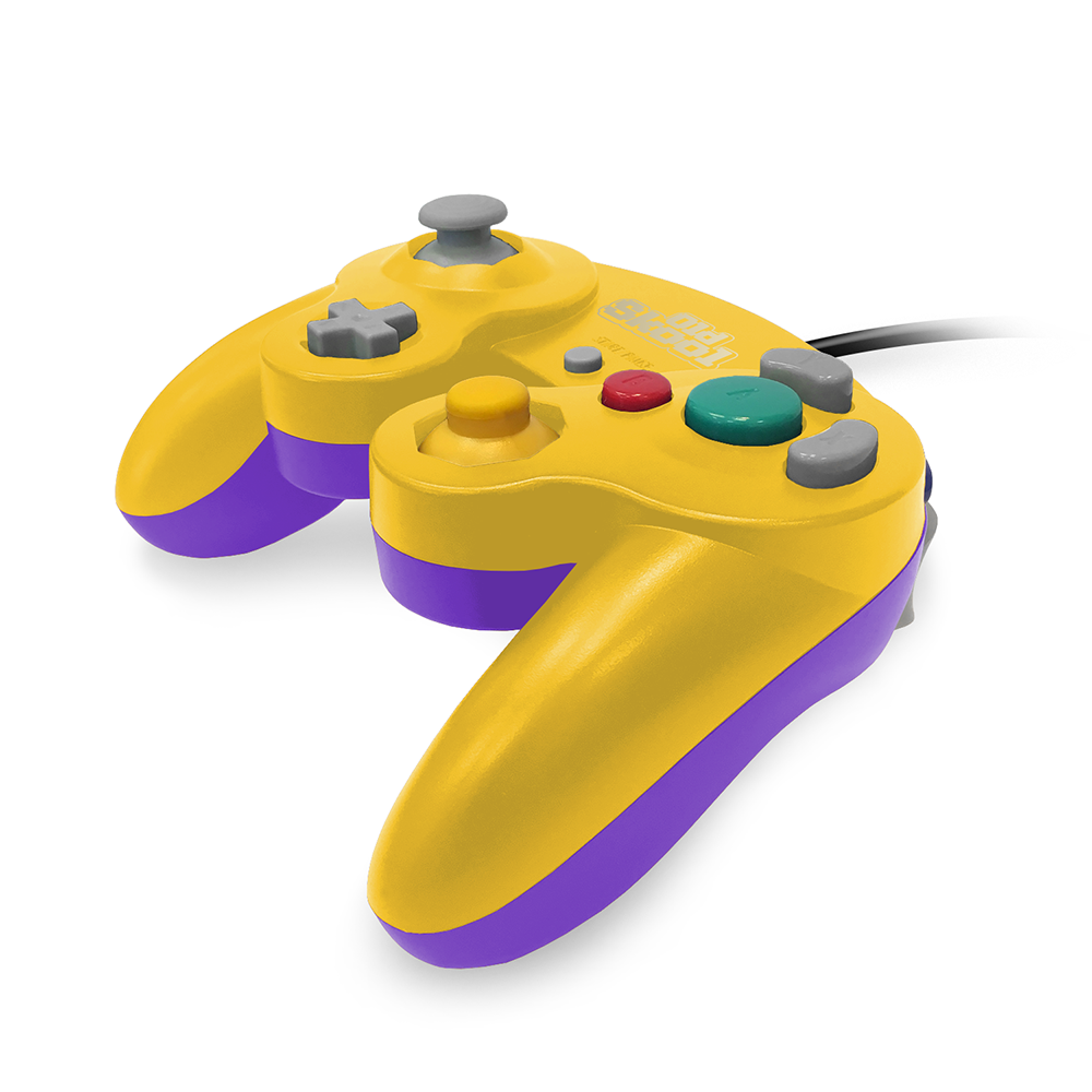 Old Skool Wii/GameCube Wired Controller Yellow and Purple: Yellow