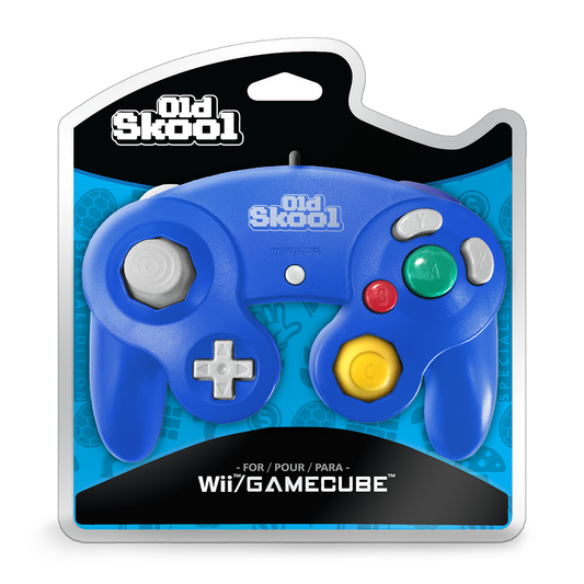 Manette filaire Old Skool Wii/GameCube bleue: Bleu
