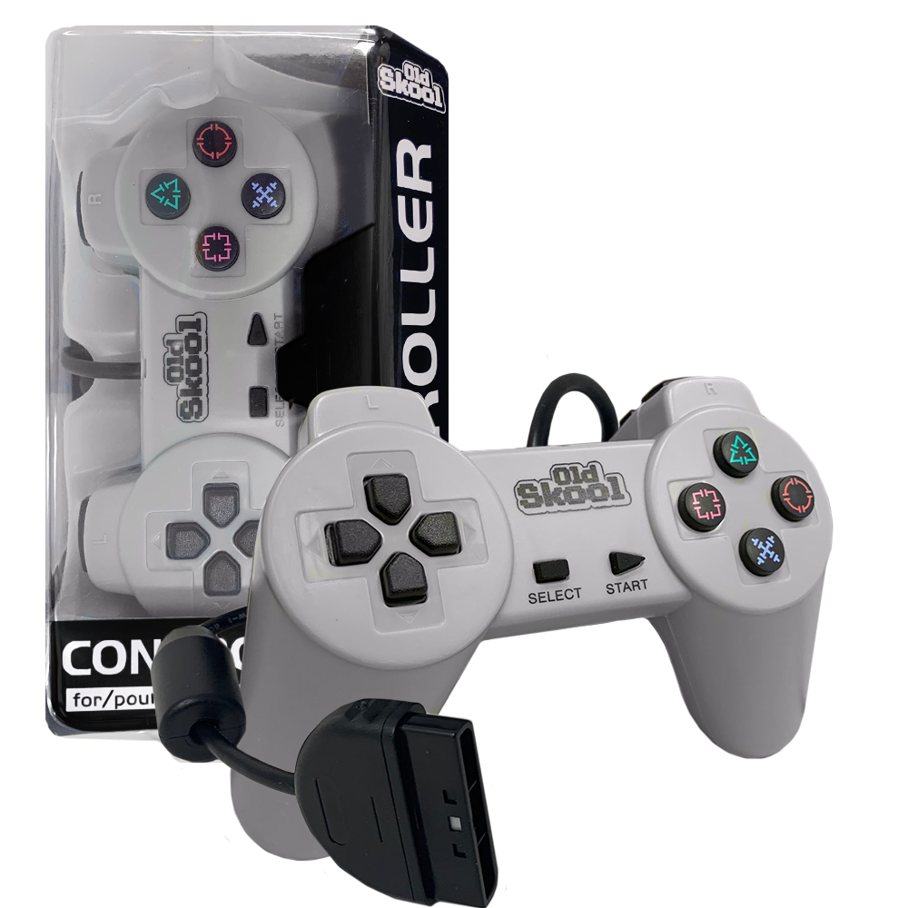 Old Skool PS1 Controller: Grey