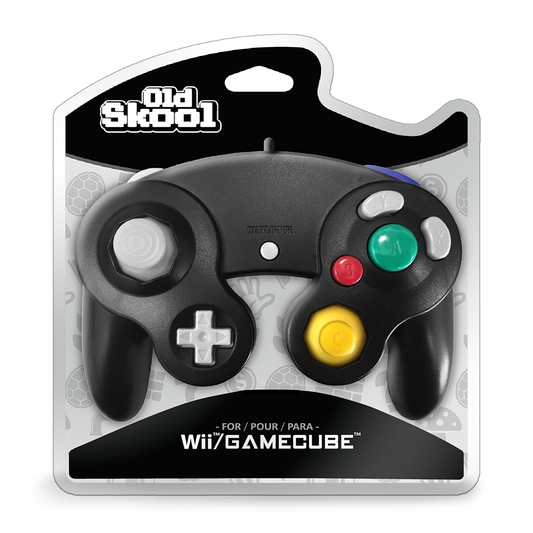 Manette filaire noire Old Skool pour Wii / GameCube: Noir