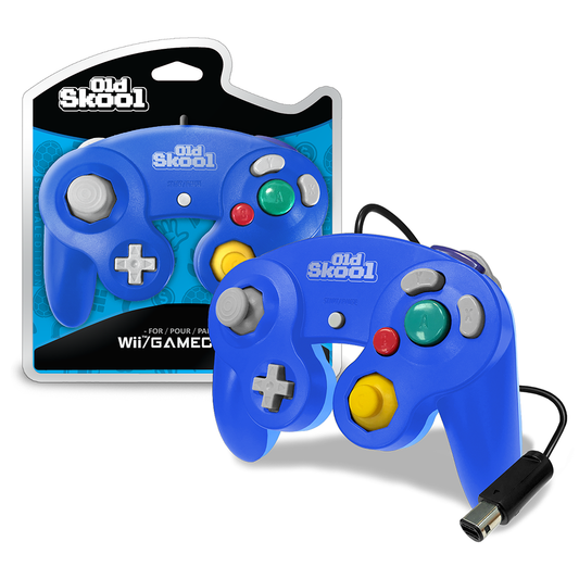Manette filaire Old Skool Wii/GameCube bleue: Bleu