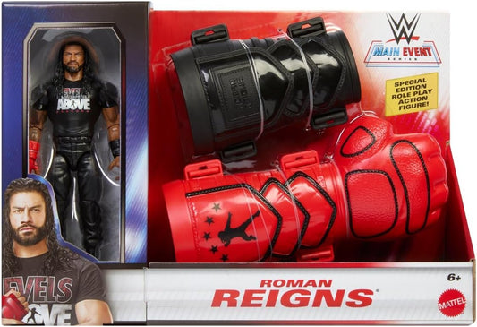 Lot figurines et gants WWE Roman Reigns édition spéciale Main Event Series neuf