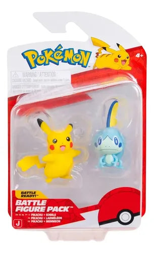 Jazwares Pokemon First Partner Sobble and Pikachu (Female) Battle Figure Set - 2-Pack