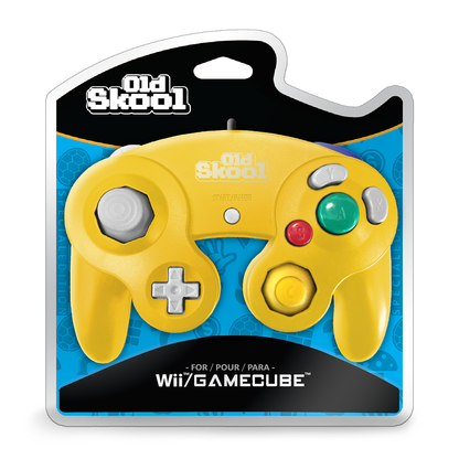 Manette filaire Old Skool pour Wii/GameCube jaune et violet: Jaune